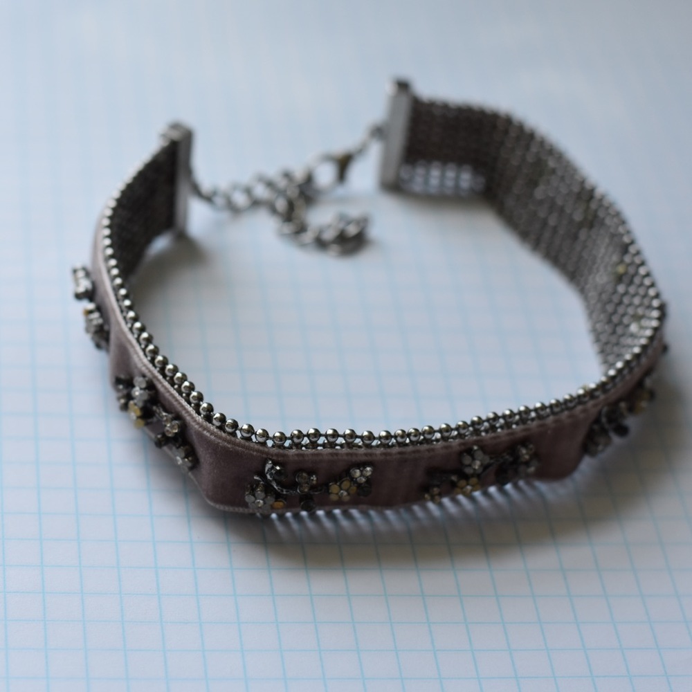 ZARA Velvet Choker with Gems
